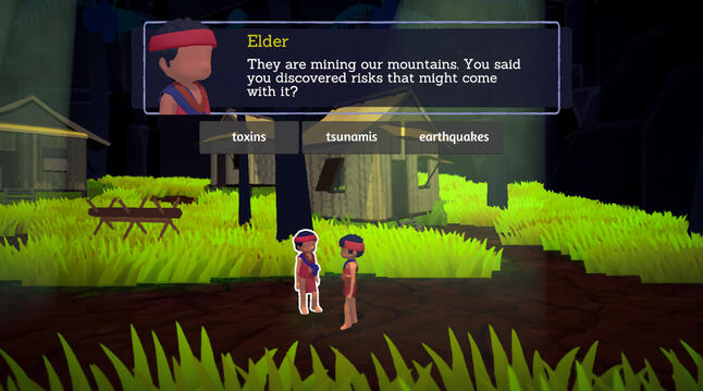 Searching for clues.